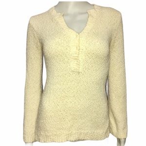 J. Crew Cream Knit 3 Button Sweater Size Petite XS